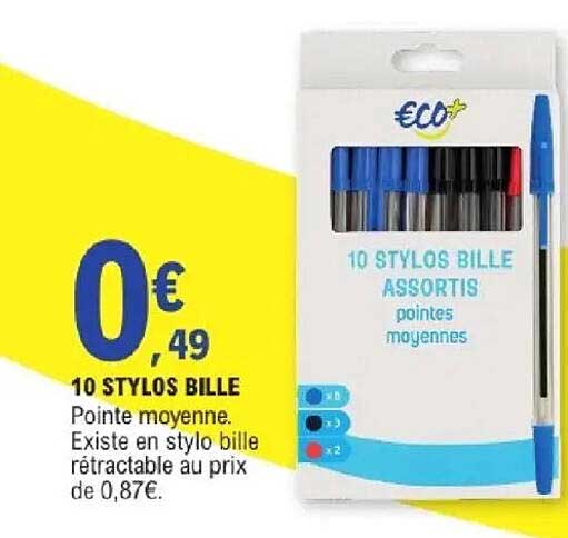 10 STYLOS BILLE