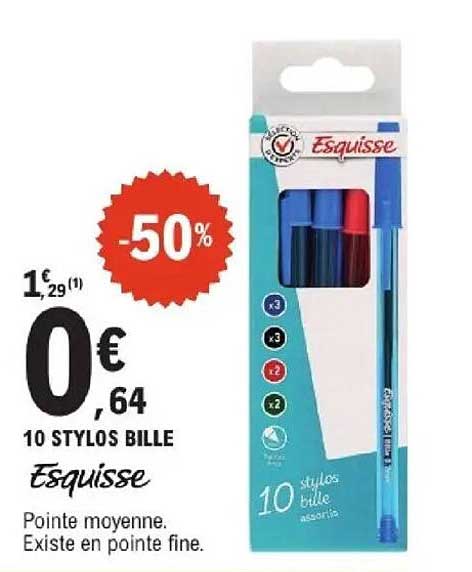 10 STYLOS BILLE Esquisse