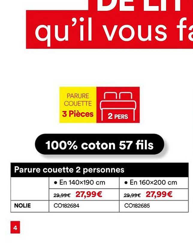 100% coton 57 fils