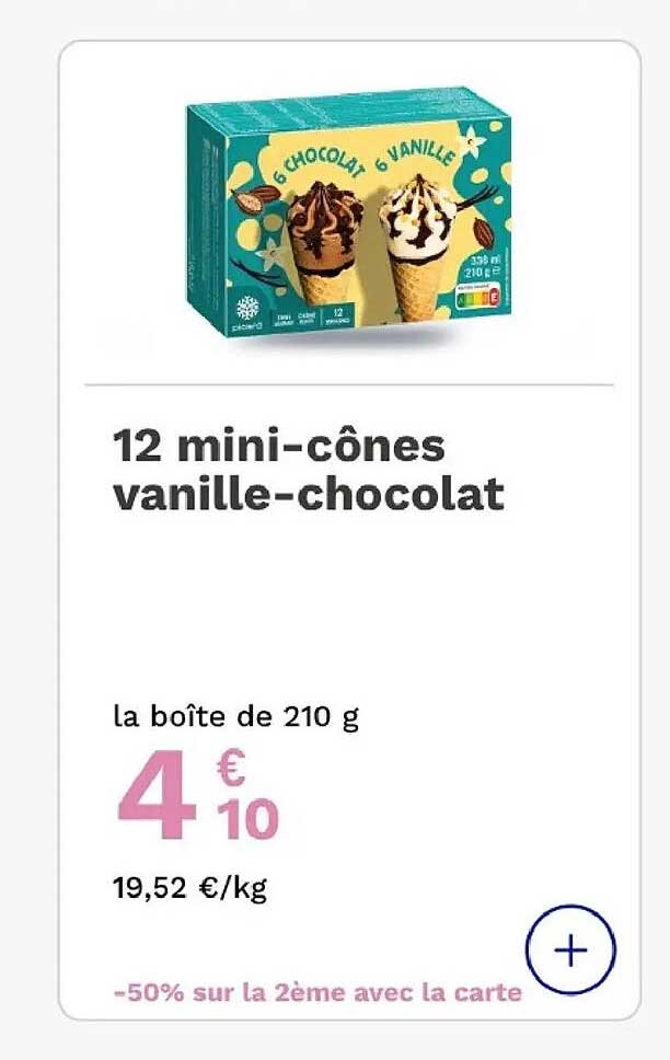 12 mini-cônes vanille-chocolat