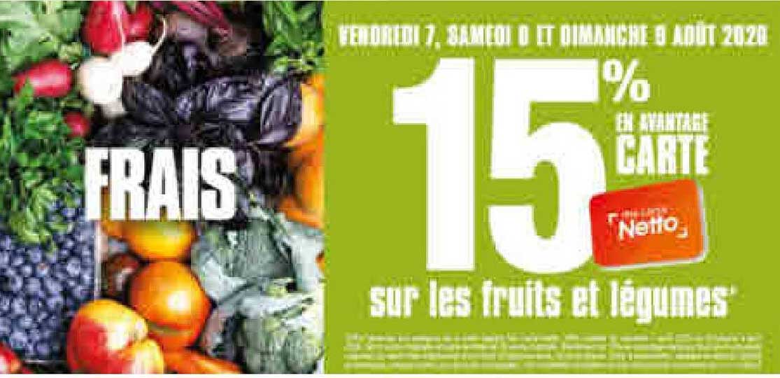15% en avantage carte sur les fruits et légumes