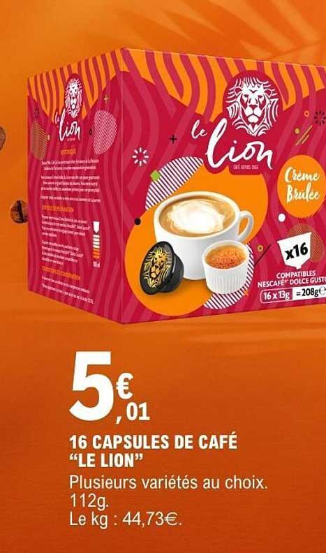 16 CAPSULES DE CAFÉ “LE LION”