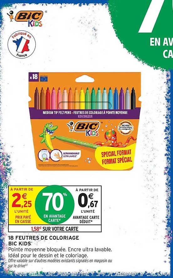 18 FEUTRES DE COLORIAGE BIC KIDS