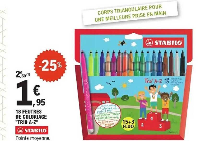 18 FEUTRES DE COLORIAGE "TRIO A-Z"