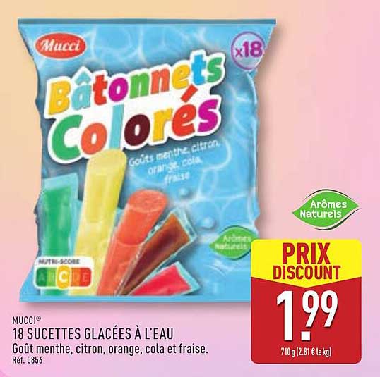 18 SUCETTES GLACÉES À L’EAU