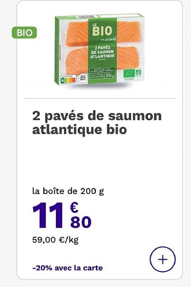 2 pavés de saumon atlantique bio