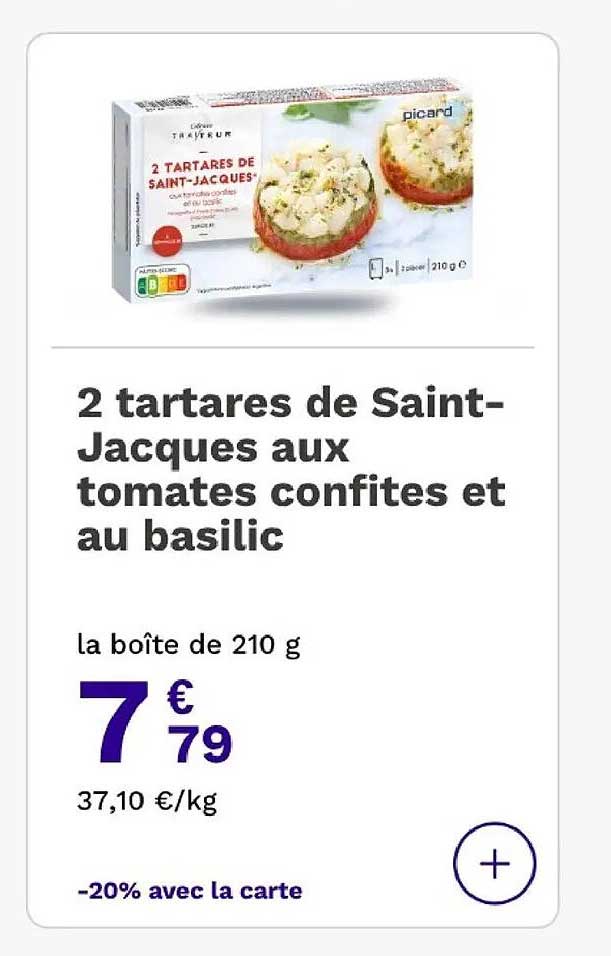 2 tartares de Saint-Jacques aux tomates confites et au basilic