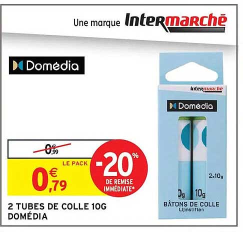 2 TUBES DE COLLE 10G DOMÉDIA