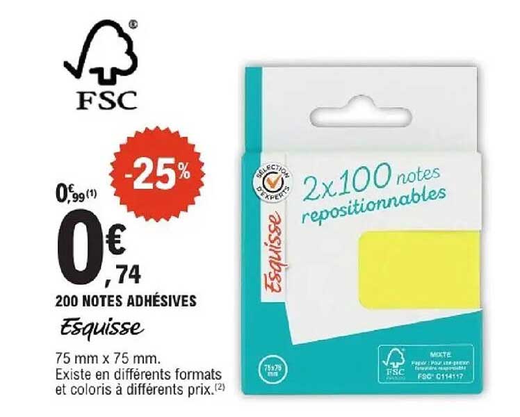 200 NOTES ADHÉSIVES Esquisse