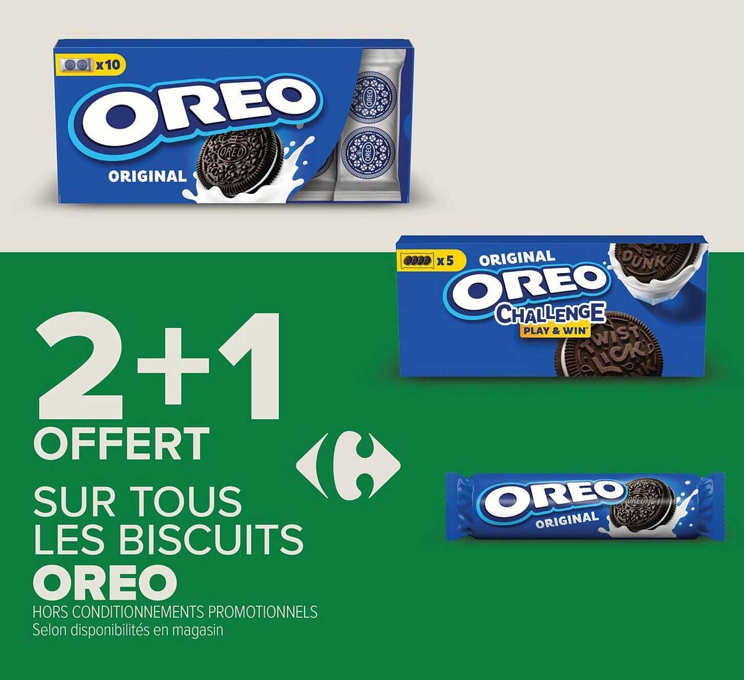 2+1 OFFERT SUR TOUS LES BISCUITS OREO