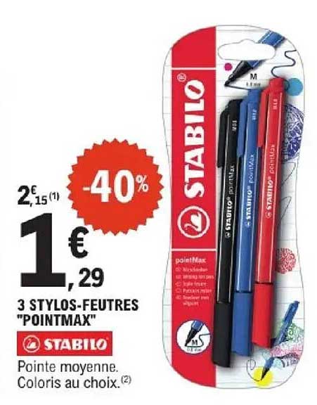 3 STYLOS-FEUTRES "POINTMAX"