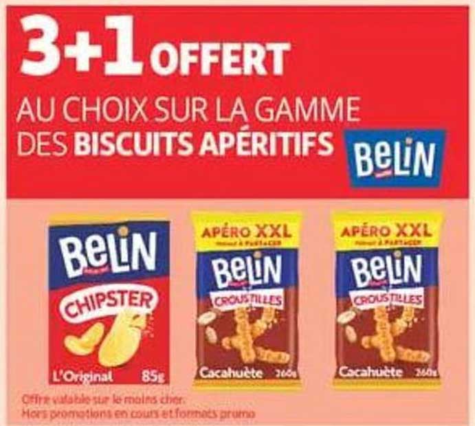 3+1 OFFERT AU CHOIX SUR LA GAMME DES BISCUITS APERITIFS BELIN