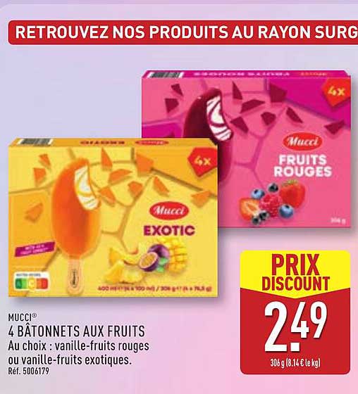 4 BÂTONNETS AUX FRUITS