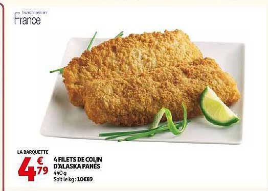 4 FILETS DE COLIN D'ALASKA PANÉS