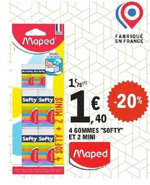 4 GOMMES "SOFTY" ET 2 MINI