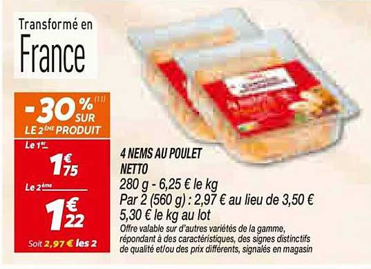 4 NEMS AU POULET NETTO