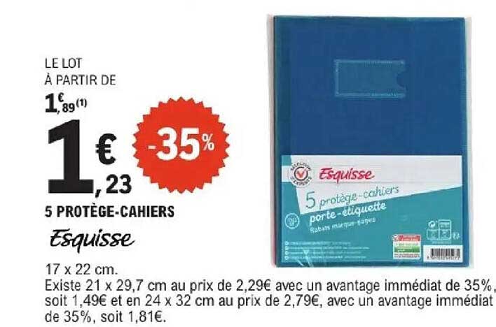 5 PROTÈGE-CAHIERS Esquisse