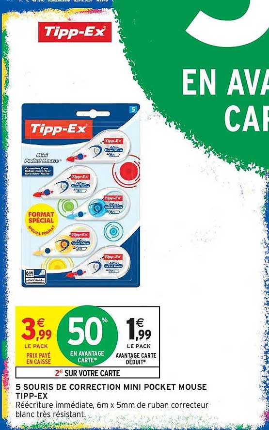 5 SOURIS DE CORRECTION MINI POCKET MOUSE TIPP-EX