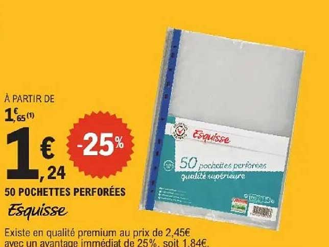 50 POCHETTES PERFORÉES Esquisse