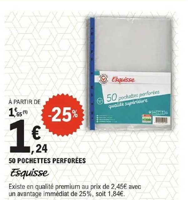 50 POCHETTES PERFORÉES Esquisse
