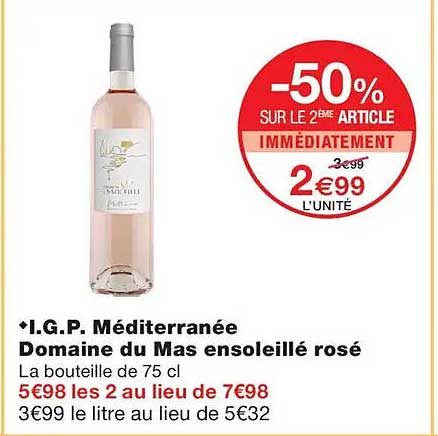 -50% SUR LE 2ÈME ARTICLE IMMÉDIATEMENT