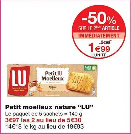 -50% SUR LE 2ÈME ARTICLE IMMÉDIATEMENT