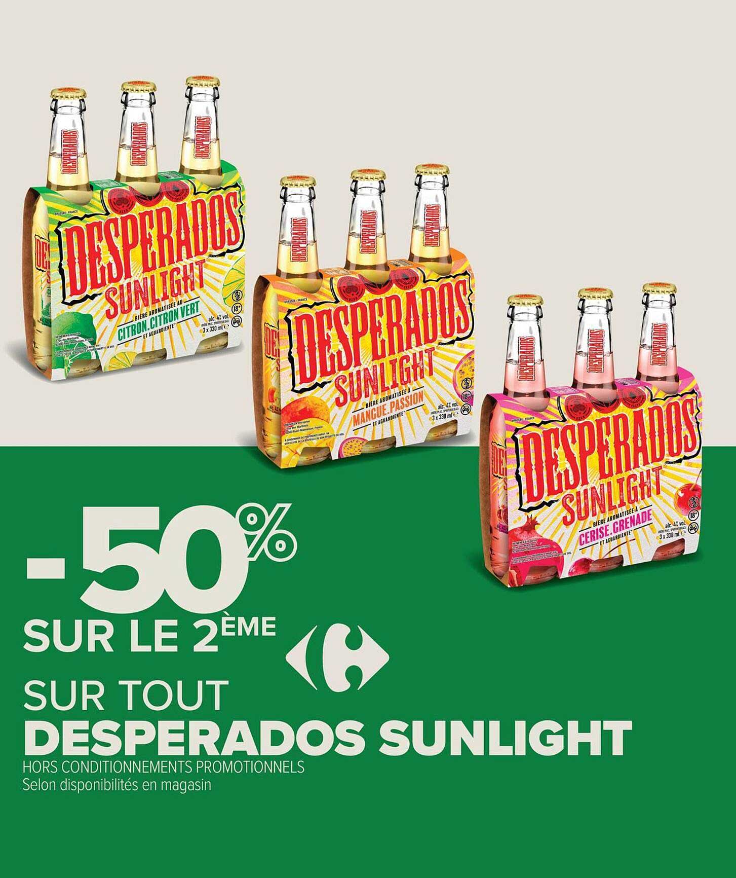 -50% SUR LE 2ÈME SUR TOUT DESPERADOS SUNLIGHT