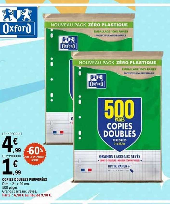 500 PAGES COPIES DOUBLES PERFORÉES