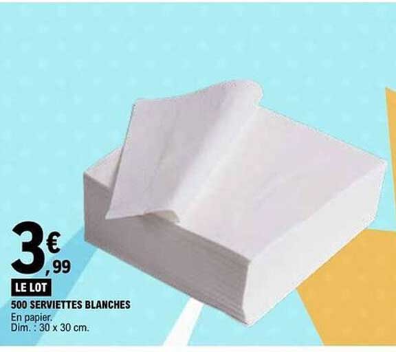 500 SERVIETTES BLANCHES