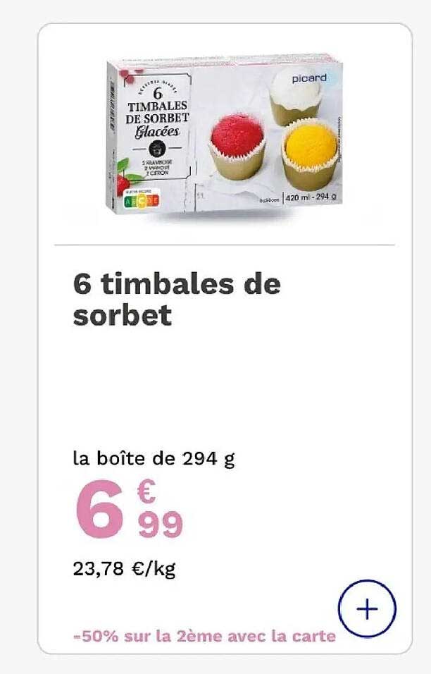 6 timbales de sorbet