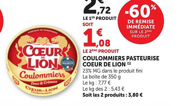 -60% DE REMISE IMMÉDIATE SUR LE 2ÈME PRODUIT