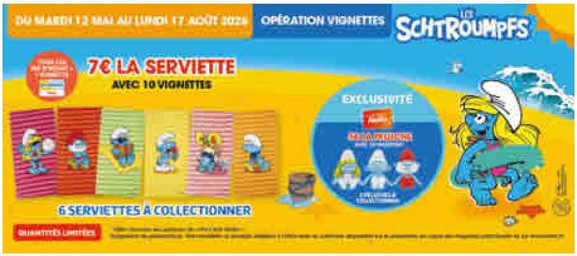 7€ LA SERVIETTE AVEC 10 VIGNETTES