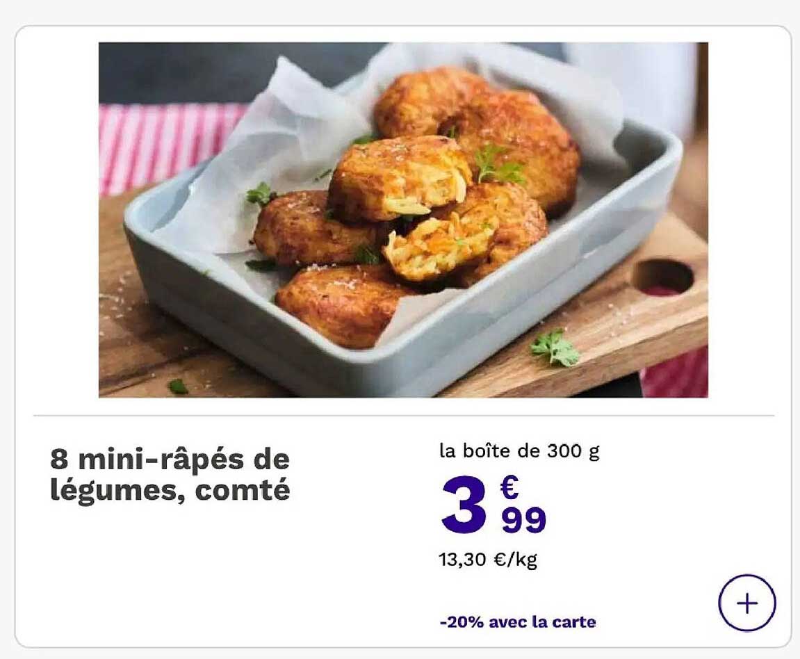 8 mini-râpés de légumes, comté