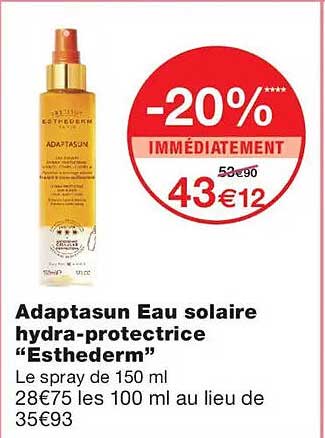 Adaptasun Eau solaire hydra-protectrice “Esthederm”