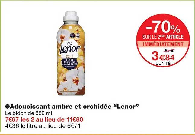 Adoucissant ambre et orchidée “Lenor”