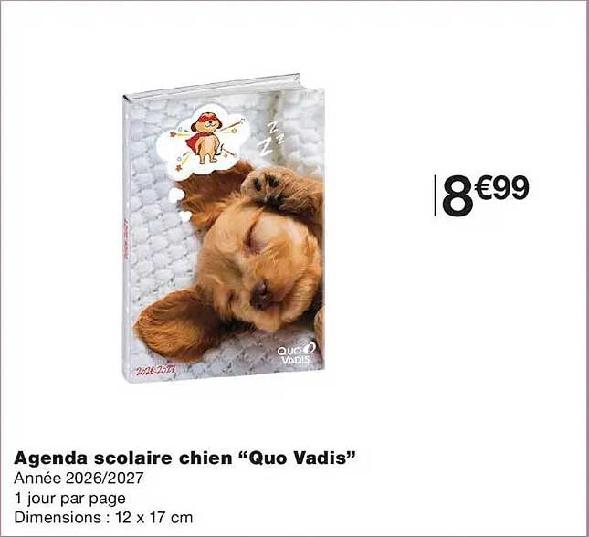 Agenda scolaire chien “Quo Vadis”