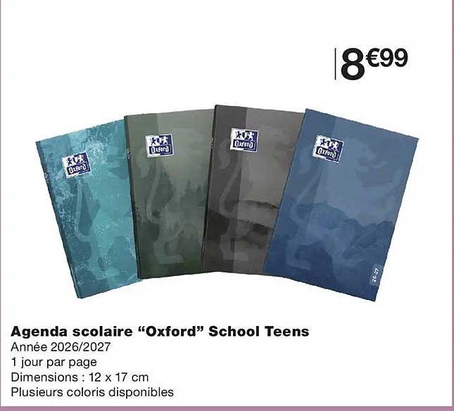Agenda scolaire “Oxford” School Teens