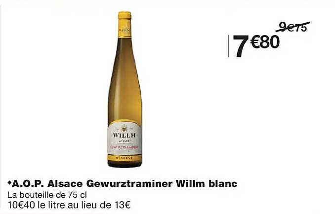 A.O.P. Alsace Gewurztraminer Willm blanc