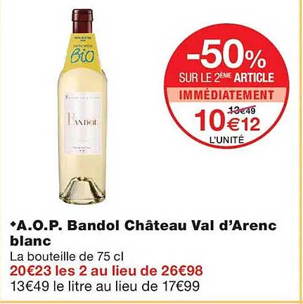 A.O.P. Bandol Château Val d’Arenec blanc