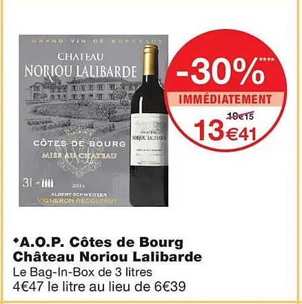 A.O.P. Côtes de Bourg Château Noriou Lalibarde