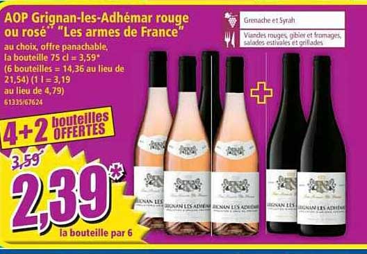 AOP Grignan-les-Adhémar rouge ou rosé "Les armes de France"