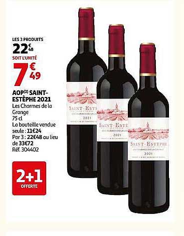 AOP SAINT-ESTEPHE 2021 Les Charmes de la Grange 75 cl