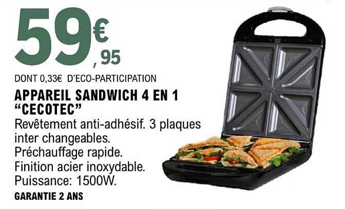 APPAREIL SANDWICH 4 EN 1 “CECOTEC”