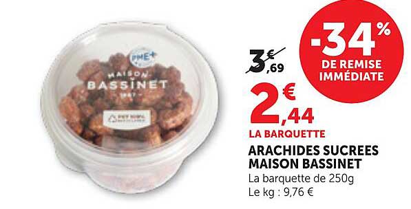 ARACHIDES SUCREES MAISON BASSINET