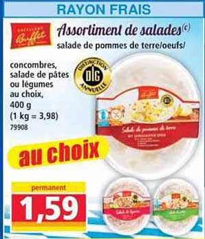 Assortiment de salades(c) salade de pommes de terre/œufs!