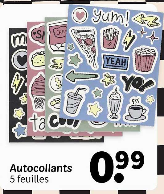 Autocollants 5 feuilles