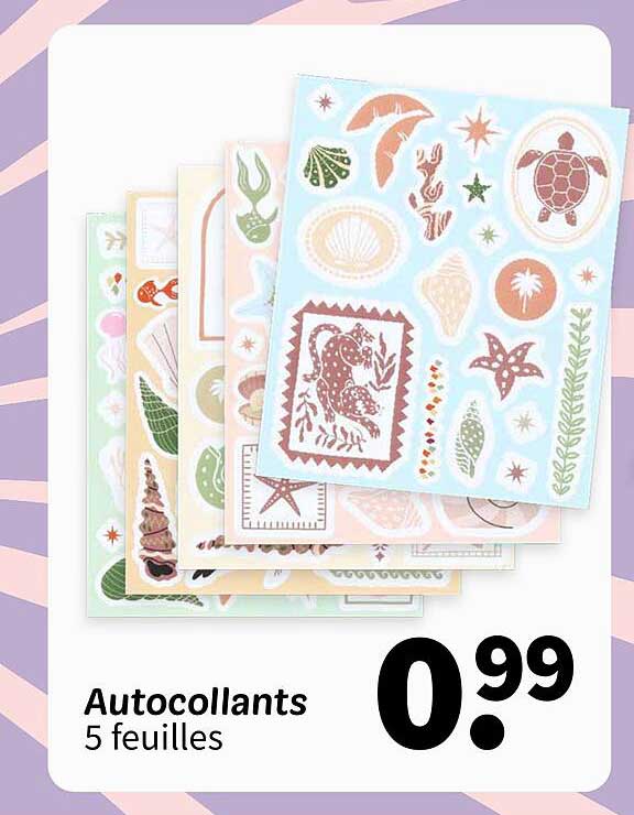 Autocollants 5 feuilles