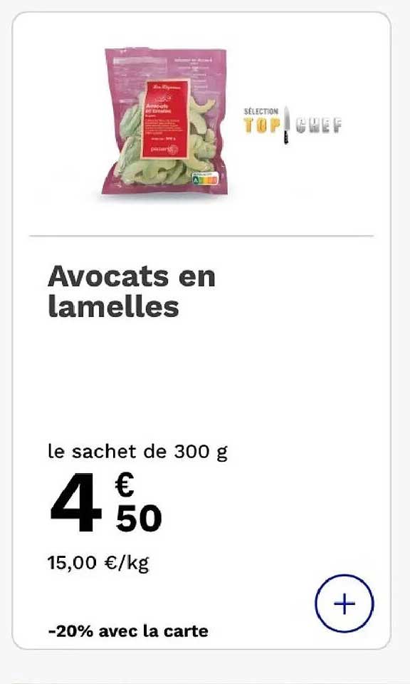 Avocats en lamelles