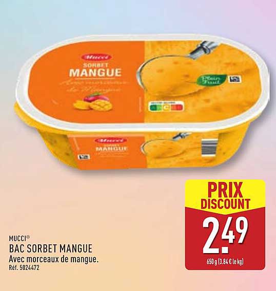 BAC SORBET MANGUE