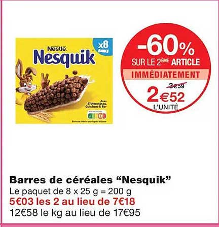 Barres de céréales “Nesquik”